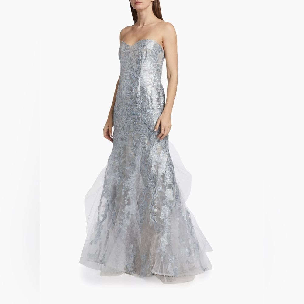 Rene Ruiz Collection Brocade Tulle Strapless Mermaid Gown size 4